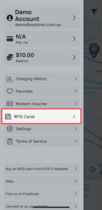 Rfid Card Menu